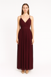 chiffon BRIDESMAID dress off shoulder knife pleats