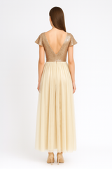 BRIDESMAID MESH dress TOP sequins fabric bottom mesh