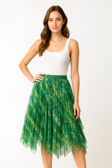 PRINTED MESH SKIRT FLOWER PRINT REGULAR FIT - RUFFLED print mesh dress