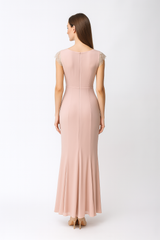 Daily chiffon dress neck around neck and sleeve cap