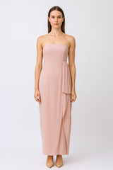 Ocassion chiffon dress tie belt on waist side seam
