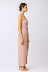 Ocassion chiffon dress tie belt on waist side seam