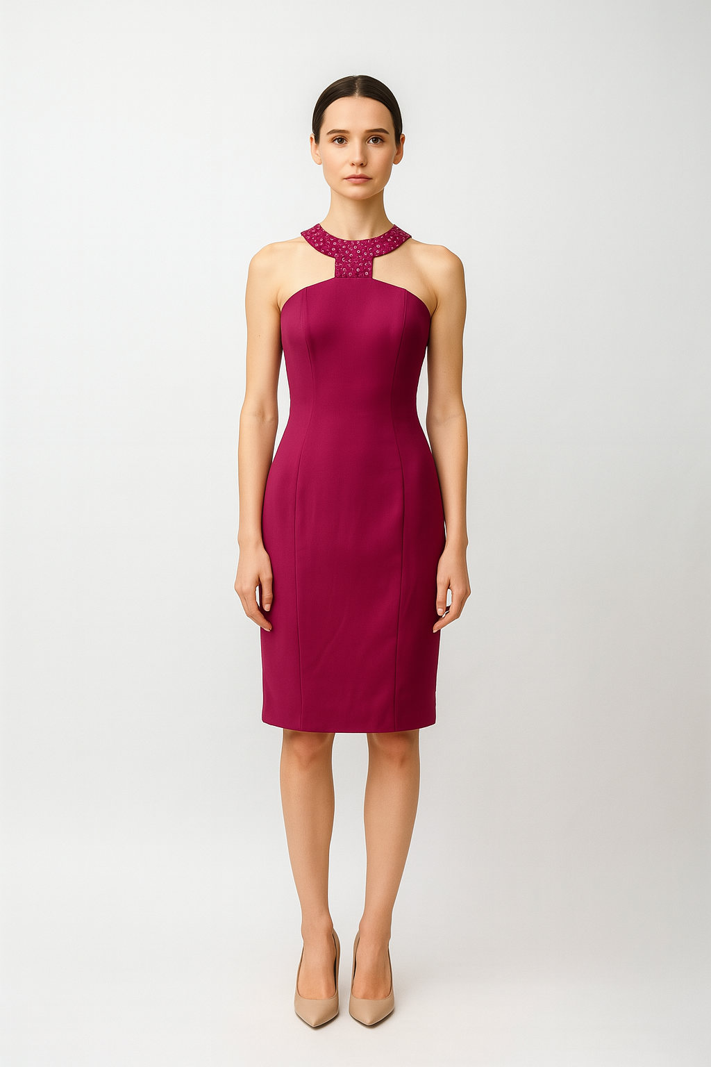 Ocassion bangline dress Halter collar with stones