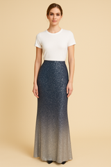 OMBRE BLUE SEQUINS SKIRT