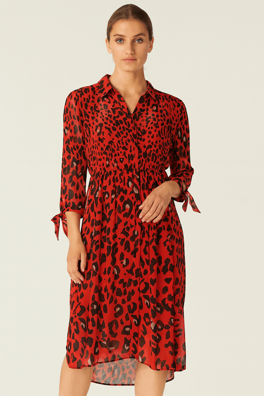 LEO PRINT CHIFFON DRESS