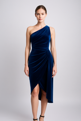 Party Velvet midi dress long tie drop