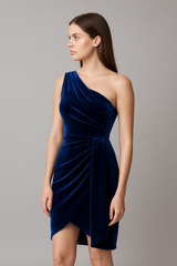 Party Velvet midi dress long tie drop